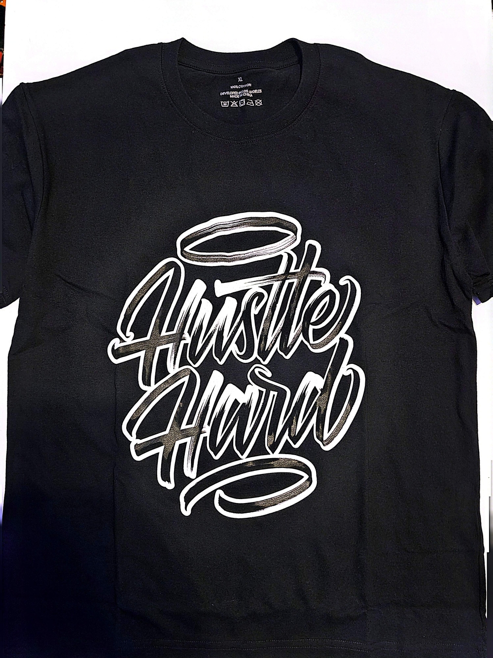 Hustle Hard Graphic Tee - Black